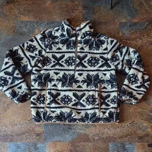 Carhartt Black and Cream 1/2 Zip Sweater M